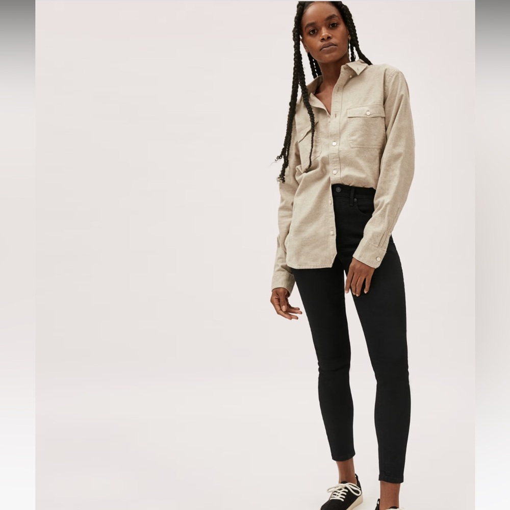 NWT Everlane Authentic Stretch High Rise Black Ankle Skinny Jeans Size 26